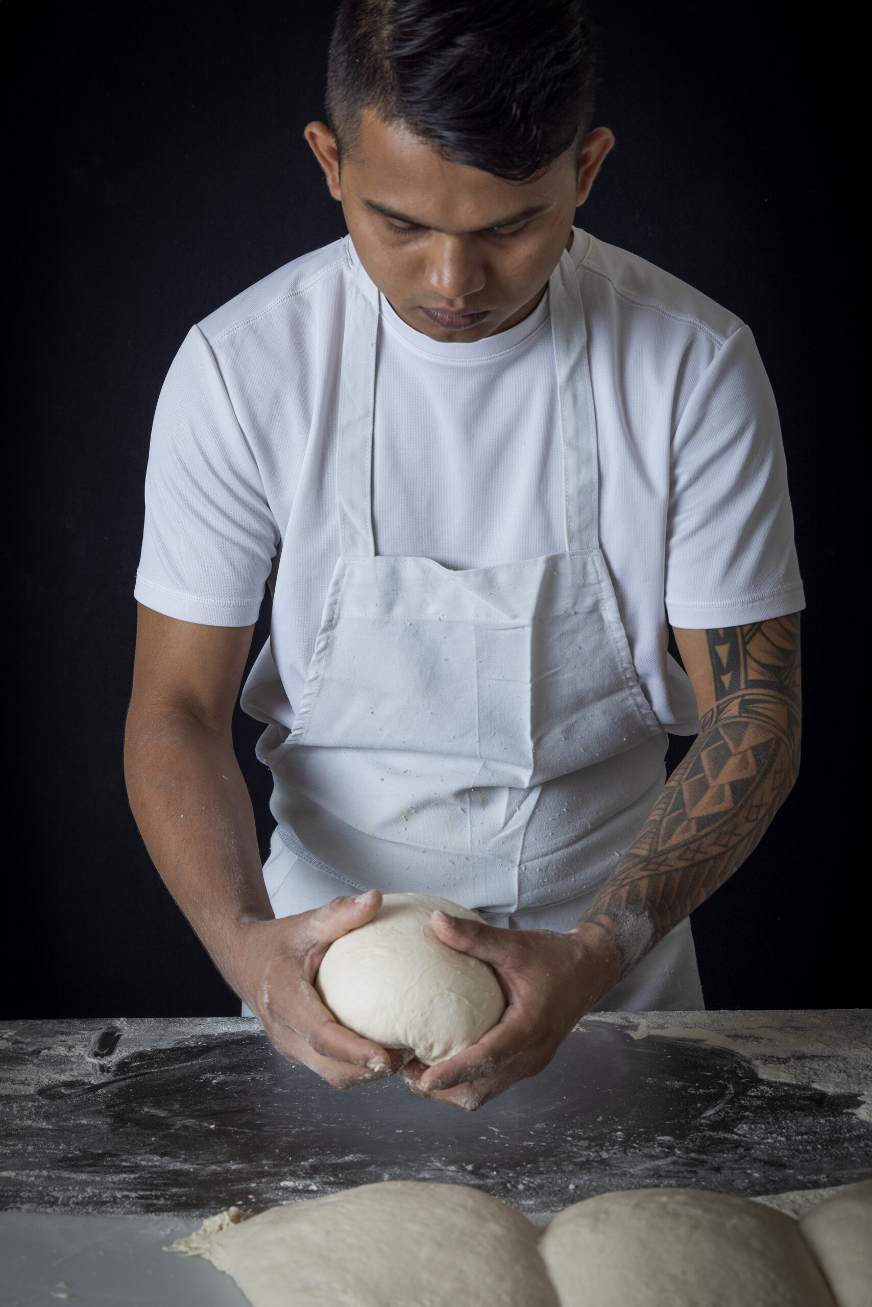 Bonfire Bread Baker Kneading Dough