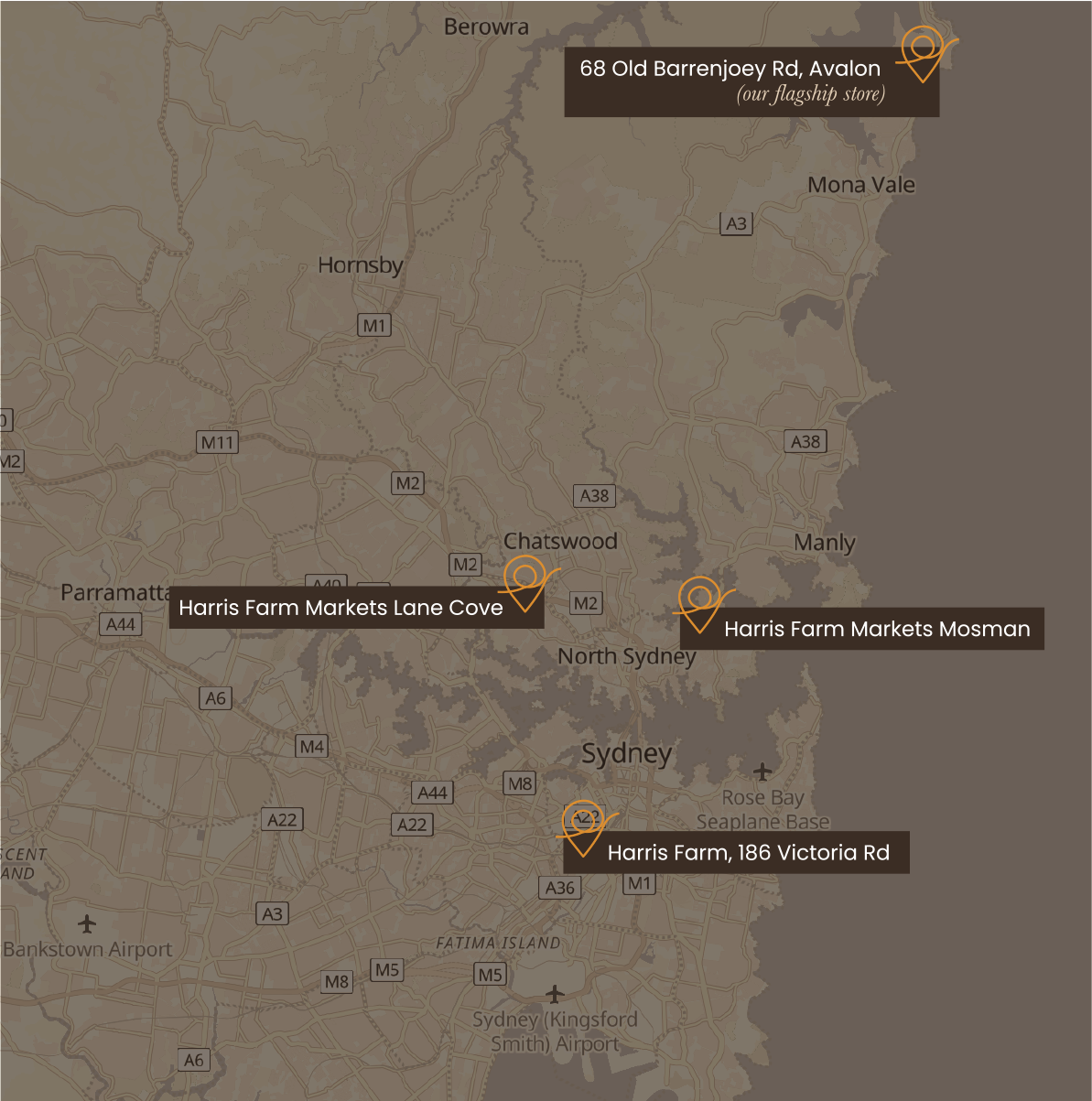 A Map of Bonfire Bread Locations Across Sydney